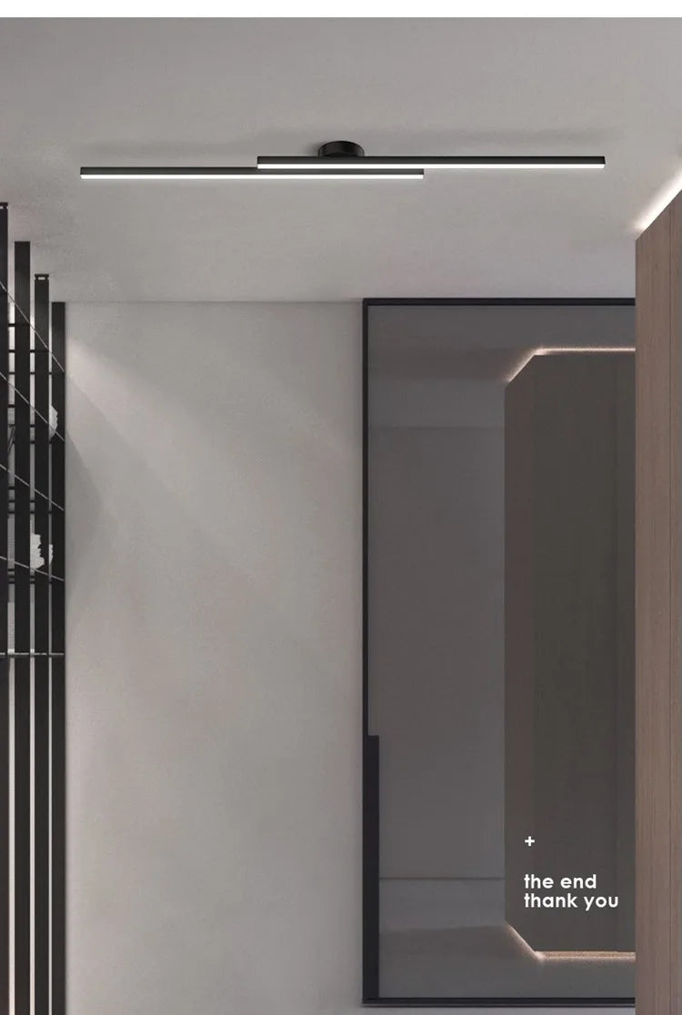 Long Aluminium LED Ceiling Light Modern Creative Design Ceiling Lamp Indoor Lighting Fixture Hallway Balcony Aisle Office Lustre