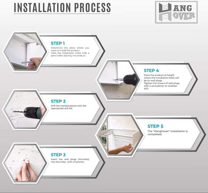 80cm Wall Mounted Laundry Drying Rack White Metal Clothes Drying Rack 5 Rods Space Saving Laundry Racks for Drying Towel Shoes