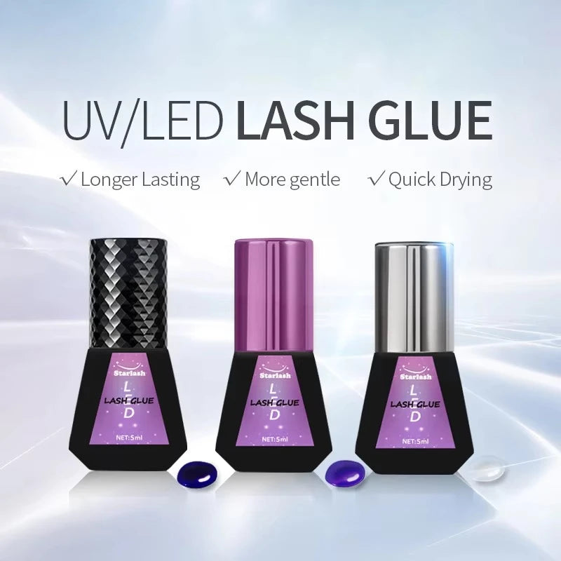 Starlash UV - 005 LED Lash Extension Glue | 1s/2s Fast Cure | 7 - 10 Weeks Hold | Waterproof & Sensitive - Safe