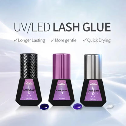 Starlash UV - 005 LED Lash Extension Glue | 1s/2s Fast Cure | 7 - 10 Weeks Hold | Waterproof & Sensitive - Safe