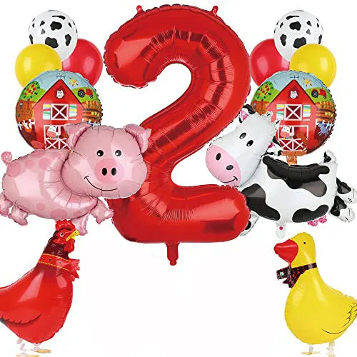 Farm Animals Tableware Plates Cups Napkins Tablecloth Farm Birthday Party Decor Birthday Banner Farm Animals Pig Cow Balloon