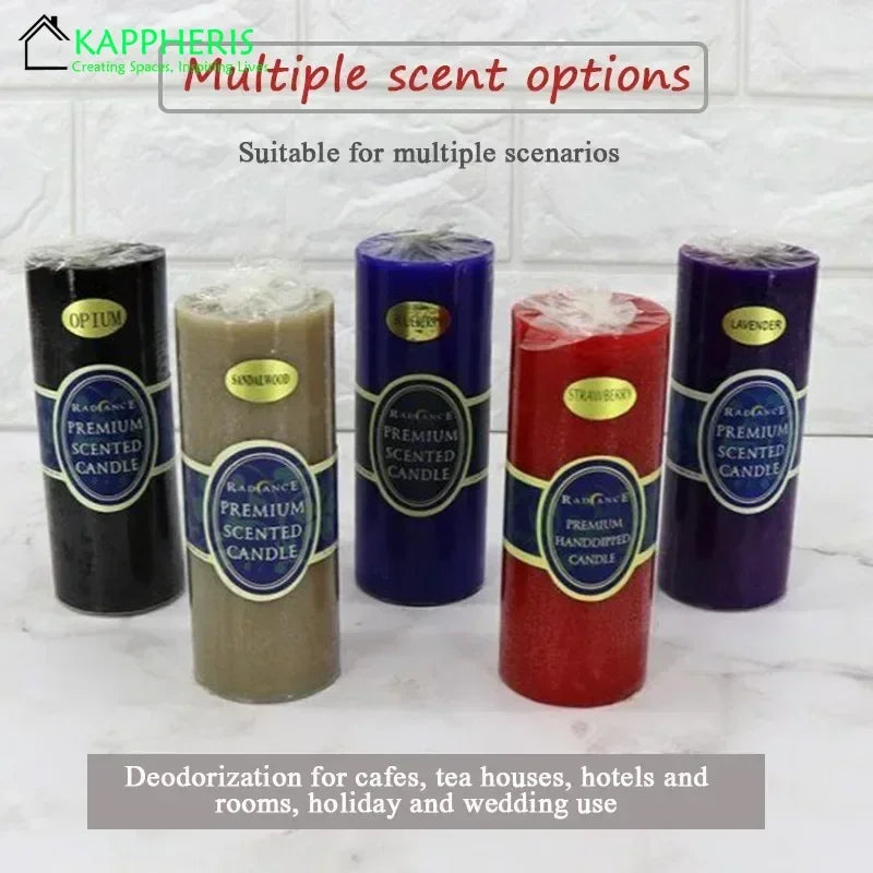 Flameless Pillar Candles Black Red Yellow Scented Candles Large Soy Wax Prayer Church Candles Aromatherapy