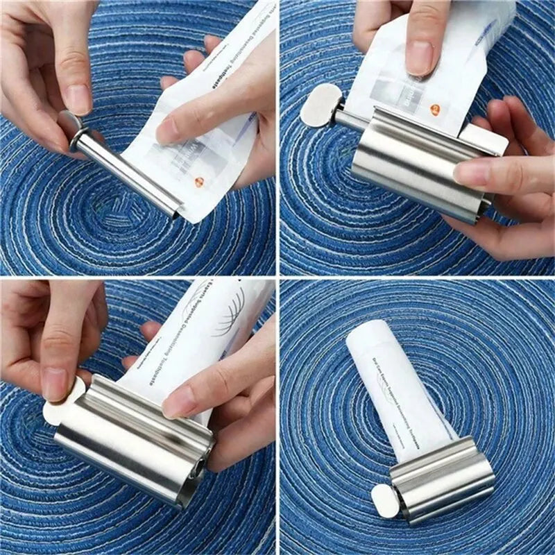 1pc Stainless Steel Wringer Roller Rotate Dispenser for Ointments Cosmetics Bathroom Accessories Toothpaste Squeezer Tube Roller