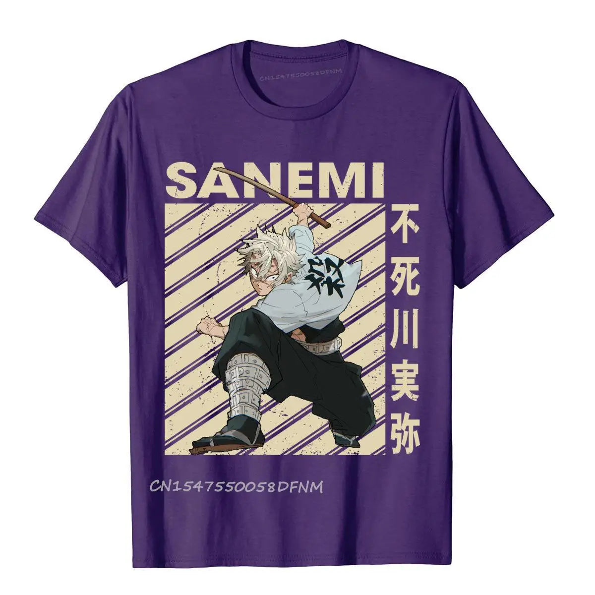 Latest Mens T Shirt Classic Art Sanemi Demon Anime Vintage Tops T Shirt Premium Cotton Preppy Style