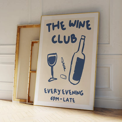 The Wine  Club  Every Evening 6pm-late Wall Art Prints Canvas Painting Poster Picture For Living BedRoom Home Decor