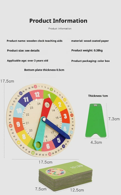 Clock model, mathematics, kindergarten clock teaching aids, children, primary school students, first and second grade, time cogn