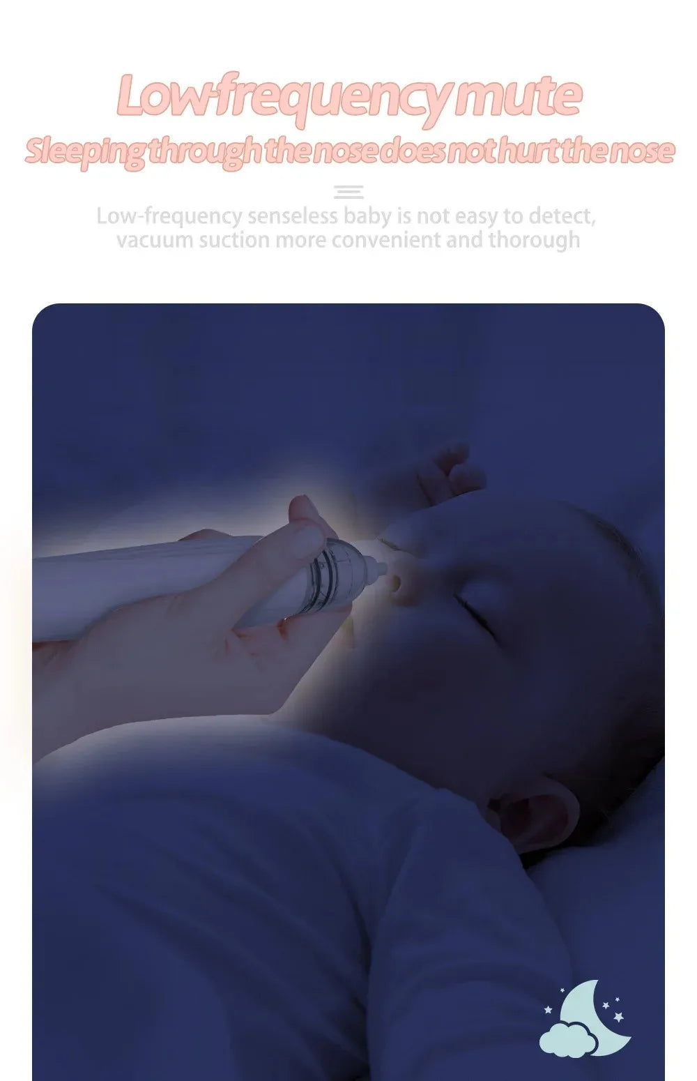 Baby Electric Nasal Aspirator Low Noise 3 Suction Levels Rechargeable Nose Sucker Cleaner Snot Booger Mucus Remover For Infant