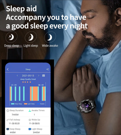 2025 Outdoor Sports Fitness Tracker Smart Watch 1.85 Inch HD Alomed 800mAh Lithium Battery Bluetooth LED Flashlight Smart Watch