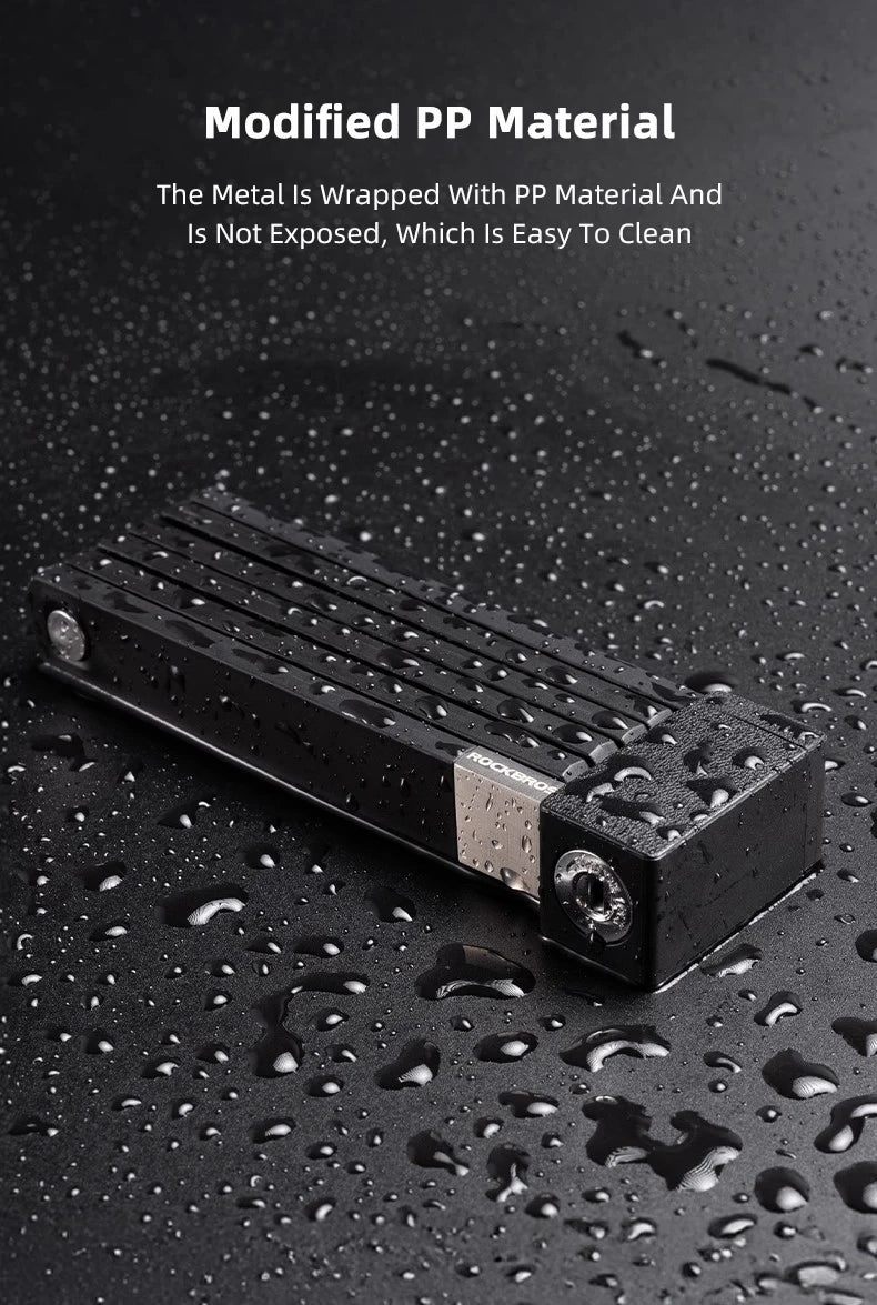 ROCKBROS Bike Lock Electric Bicycle Motorcycle MTB Road Bike Portable Anti-Theft Folding Password Lock Cycling Accessories