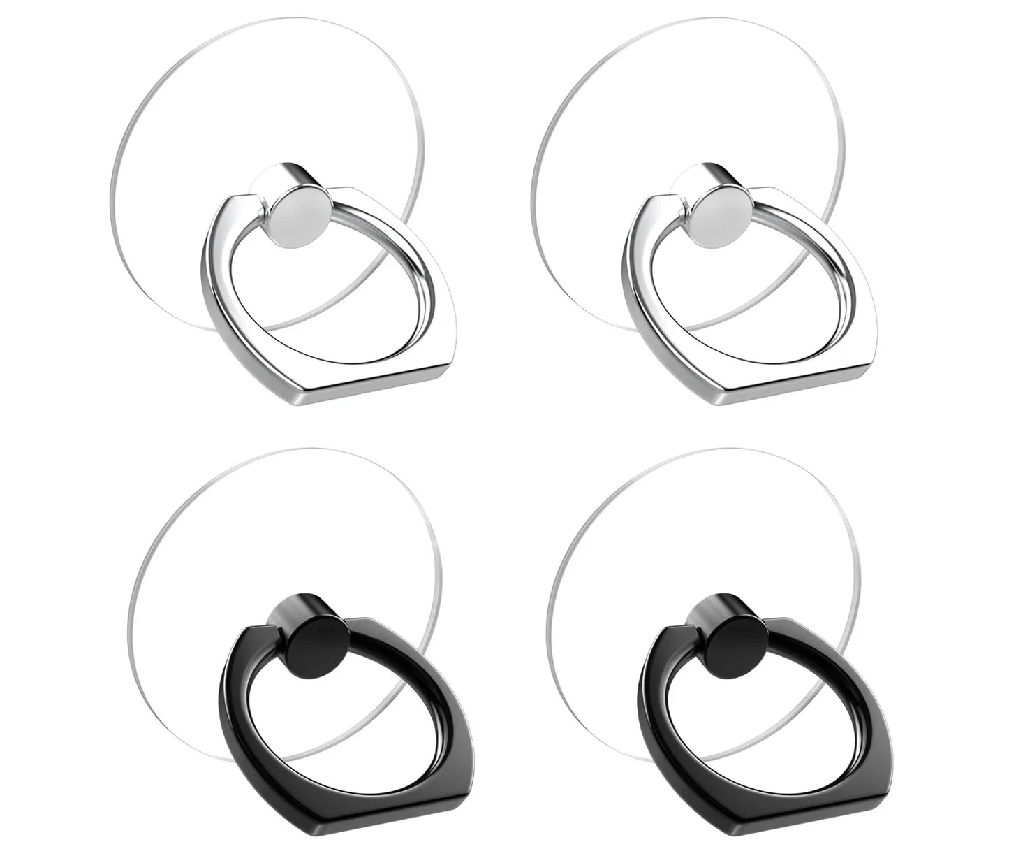 Transparent  Cell Phone Ring Holder Stand 360° Degree Rotation Clear Finger Grip Kickstand Compatible iPhones or Phone Case
