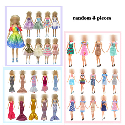 28pcs Fashion Dolls Accessories =1 Gown +3 Dress +2 Suit +2 Swimsuit +3 Glasses +10 Shoes +7 Hanger Clothes for 11.5'' Doll Toys