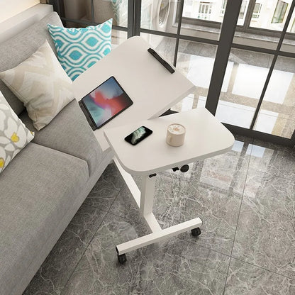 Height Adjustable Computer Table with Wheels Computer Trolley Side Table Bed Table Computer Desk Sofa Table for Home Office