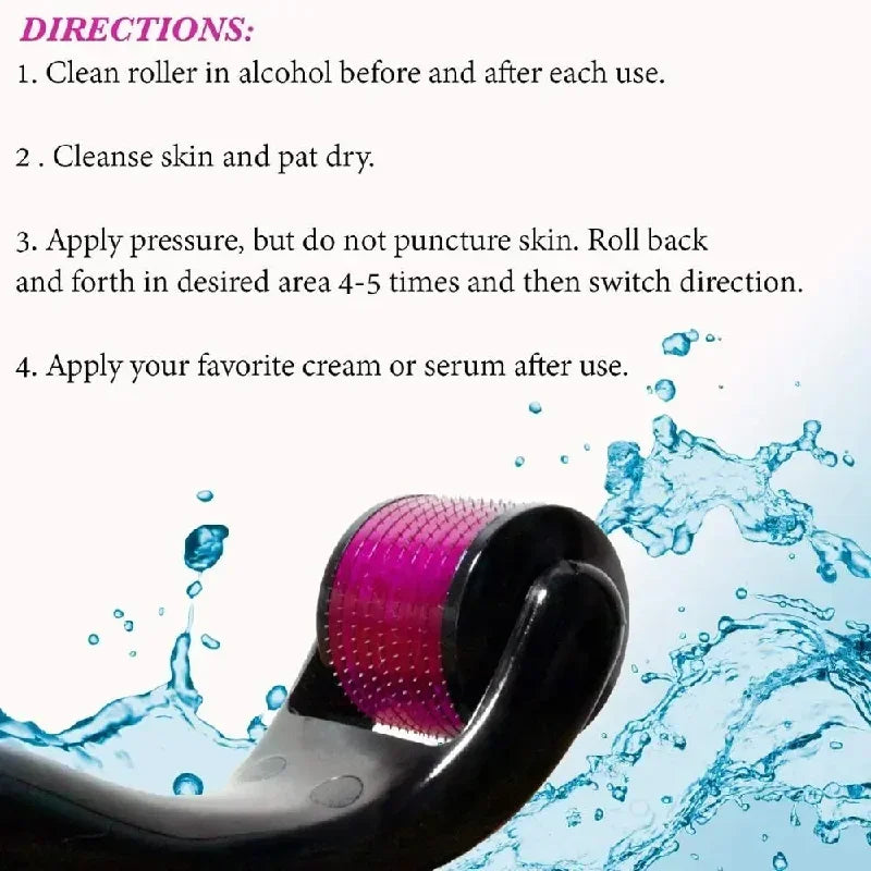 Micro Needle 540 Derma Roller Face Roller Titanium Hair Regrowth Beard Growth Microniddle Roller for Face Massager Skin Care