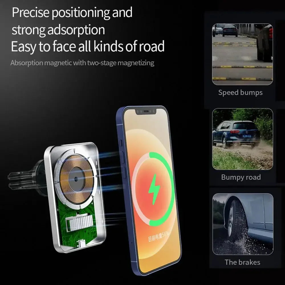 Car Phone Holder Stand Mount 30W Magnetic Car Wireless Charger For Magsafe iPhone 12 13 14 15 Pro Max Mini Fast Charging Station