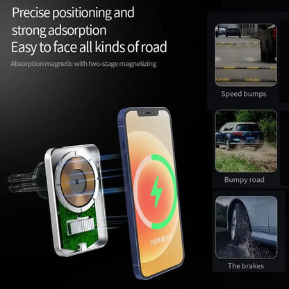 Car Phone Holder Stand Mount 30W Magnetic Car Wireless Charger For Magsafe iPhone 12 13 14 15 Pro Max Mini Fast Charging Station