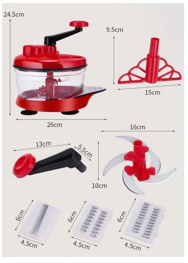 Mixer Food Processor Kitchen Manual Powerful Egg Blender Meat Grinder Vegetable Chopper Shredder Stainless Steel Blade Cutter