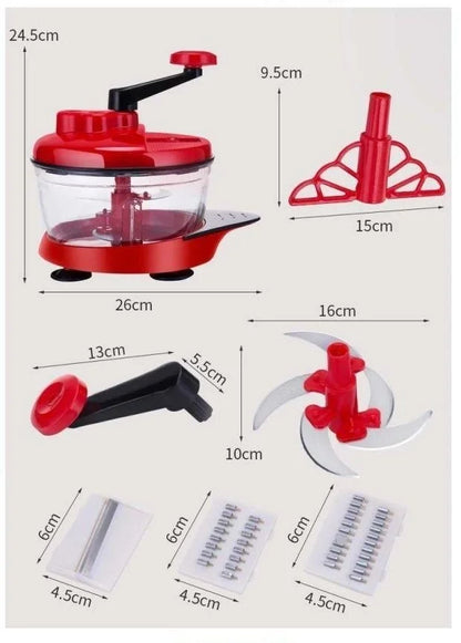 Mixer Food Processor Kitchen Manual Powerful Egg Blender Meat Grinder Vegetable Chopper Shredder Stainless Steel Blade Cutter