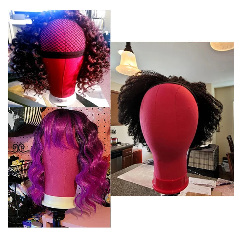 Colorful Training Mannequin Head Canvas Block Head Wig Display Styling Mannequin Head Manikin Head