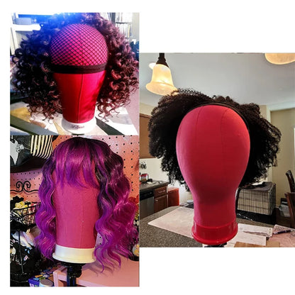 Colorful Training Mannequin Head Canvas Block Head Wig Display Styling Mannequin Head Manikin Head