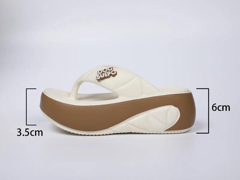 Women's Flip Flops 2025 Summer New Casual Slippers Fashion Platform Slippers for Women Outdoor Beach Slippers Lightw EVA Slides
