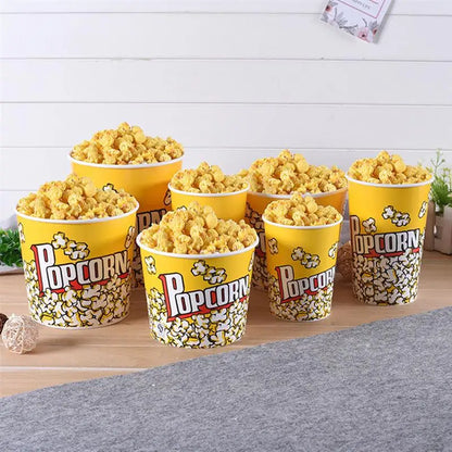 10Pcs Popcorn Bucket Snack Cup Party Favor Container Movie Night Treat Box Plastic Dinnerware Set Candy Holder Kids Supplies