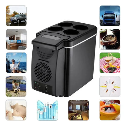 Electric Car Refrigerator 6L 12V Mini Fridge Freezer Vehicle Refrigeration and Heating Ice Box Car Electronic Devices Fridge