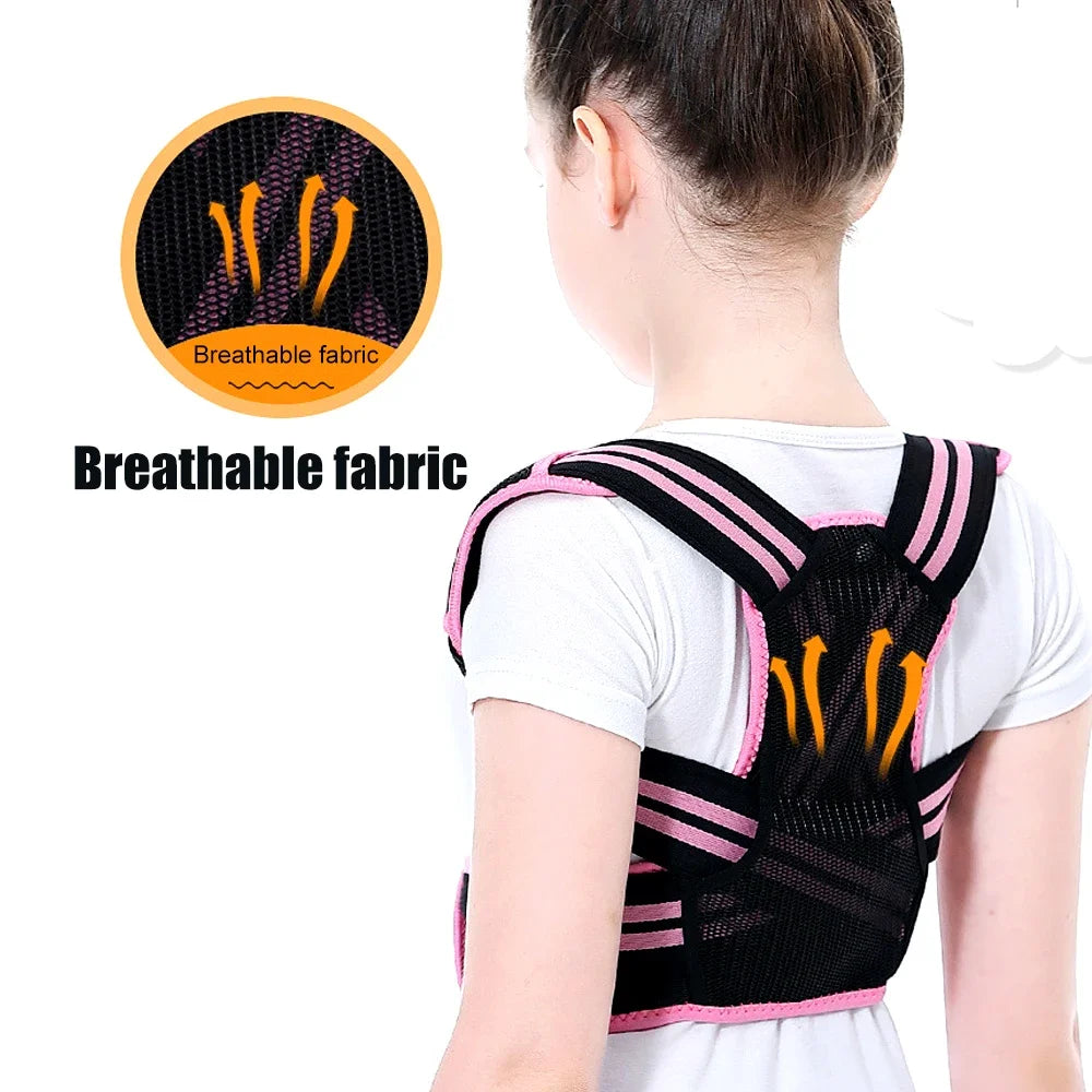 1PCS Posture Corrector for Kids & Teens - Adjustable Back Brace, Humpback Support, Soft Shoulder Pads, Spine Straightener