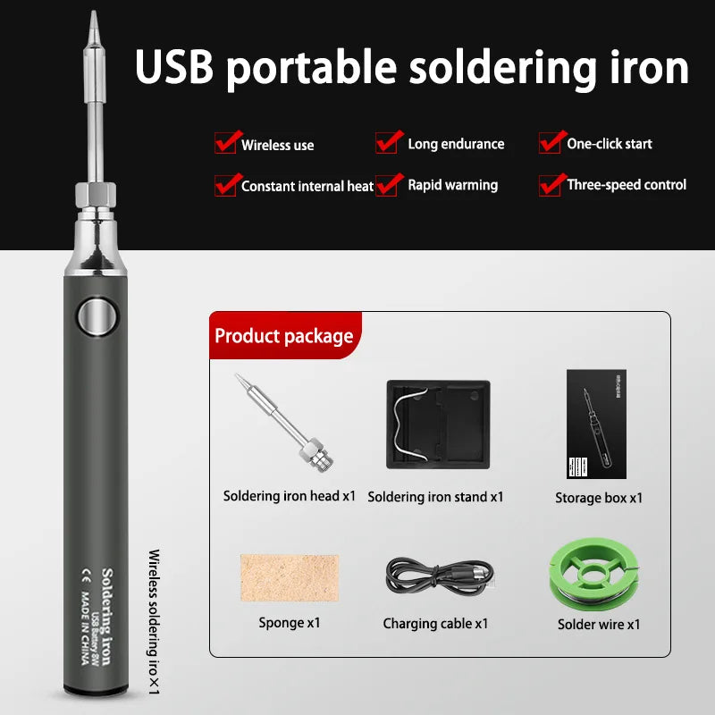 Xiaomi Wireless Charging Electric Soldering Iron Solder Iron Mini Portable Soldering Iron Tip Rework Accessories Tool Parts NEW