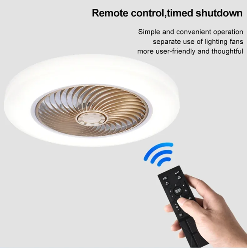 Smart Ceiling Fan Fans With Lights Remote Control Bedroom Decor Lamp 52cm Air Invisible Silent Electric fan for room AC220V