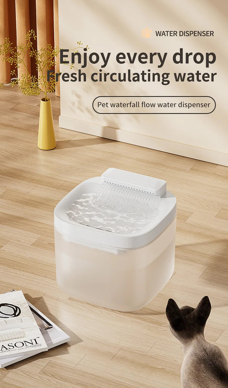 3L/101.45oz Automatic Cat Water Fountain Large Capacity Pet Dog Water Dispenser Circulating Filter Mute Pet Fountain Feeder