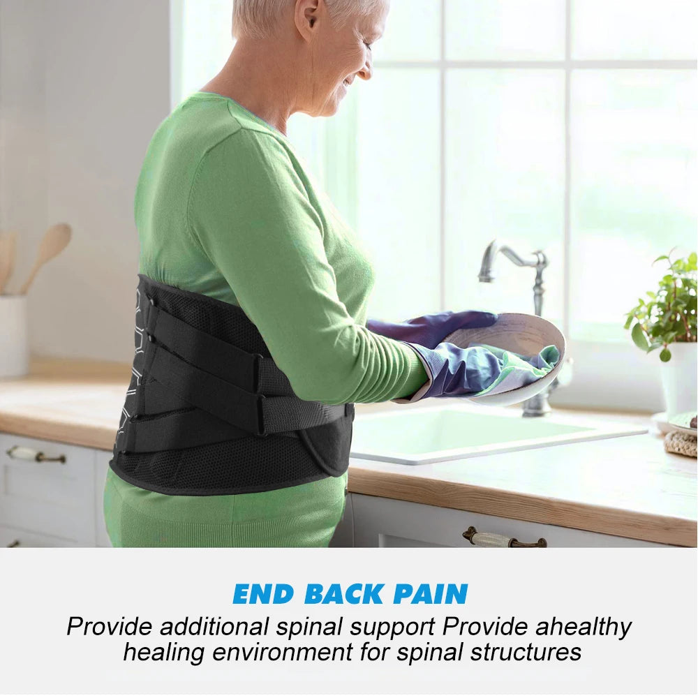 Back Braces for Lower Back Pain Relief with 6 Stays Breathable Back Support Belt Anti-skid lumbar with pad for sciatica