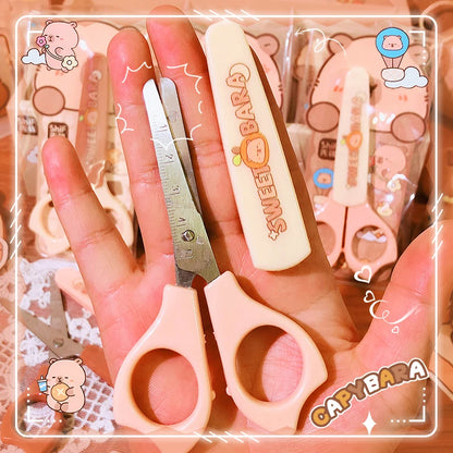 school supplies kawaii stationery scissors office supplies and school acsesories cute capybara mini scissors Pretty stationery