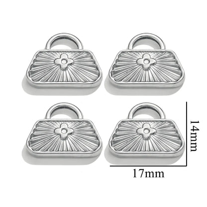 5PCS Stainless Steel Crucifix Bag Lock Pendant Charms Pad Lock Charms Fit DIY Necklace Bracelet Pendants Jewelry Making