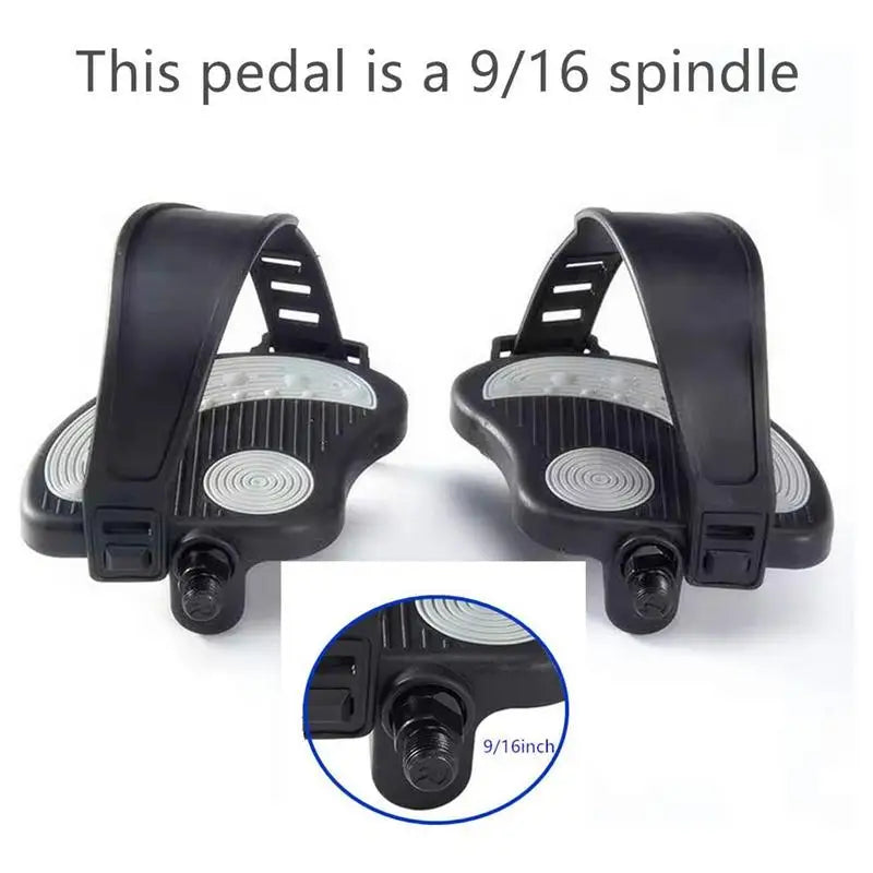 Exercise Bike Pedals Non-Slip Bike Pedals For Exercise Exercise Bike Pedals With Straps 1/2 For Spin Cycling Bike Indoor