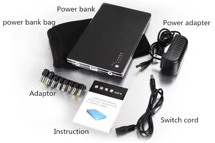 Portable Power Bank with LED Display, 2 Output Ports, Suitable for Laptops and Mobile Phones, Can Be Used As A Backup Charger