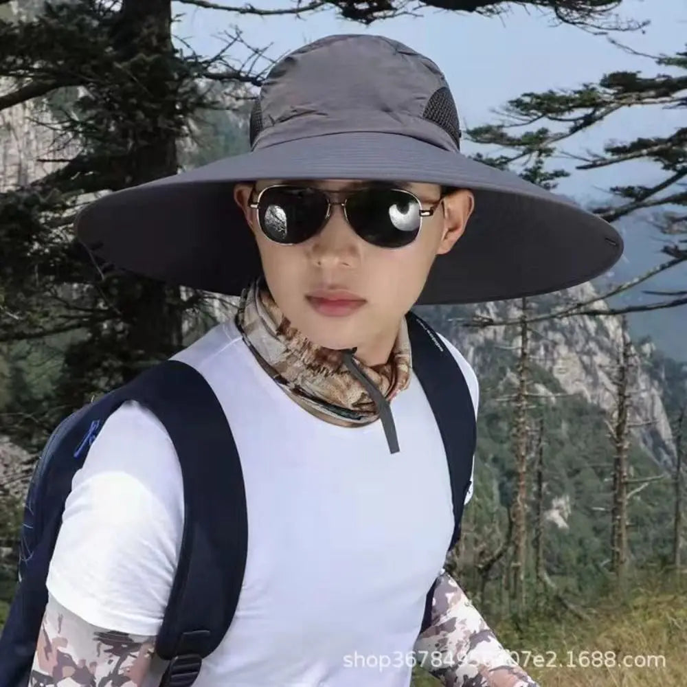 Fishing foldable sun visor Wide Brim Waterproof  Bucket Hat Sun Men Cap  Tactics