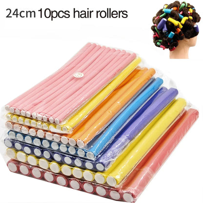 20pcs Flexible Hair Curling Rod Hair Curler Makers Soft Foam Bendy Twist Curls Flexi Rollers Styling Tools Hair Roller