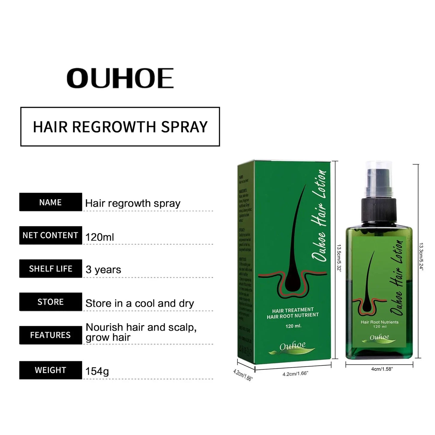 Hair Growth Spray Anti Hair Loss Baldness Hair Root Repair Damaged Scalp Treatment Serum Liquid Thickening Longer Beauty Health