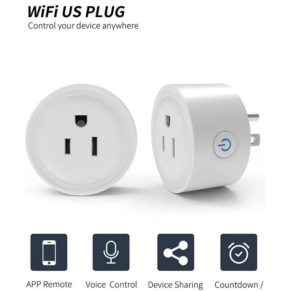 Remote Voice Control Smart Plug 110-240V US Plug Smart Plug Outlet Power Monitoring 10A/16A/20A Smart Wifi Socket Scene Linkage
