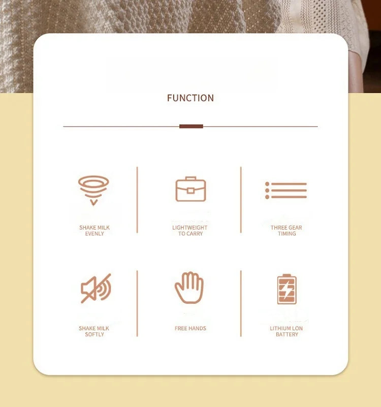 Infant Bottle Mixer Electric Automatic Mix Warm Formula Bottle Instantly Shaker USB Charging Hands Free Simple Cleaning Machine