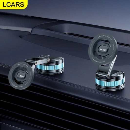 Rotating Car Mount Holder Adjustable Magnetic Phone Stand Strong Suction Cup Telescopic Foldable Universal Stable Car Interior