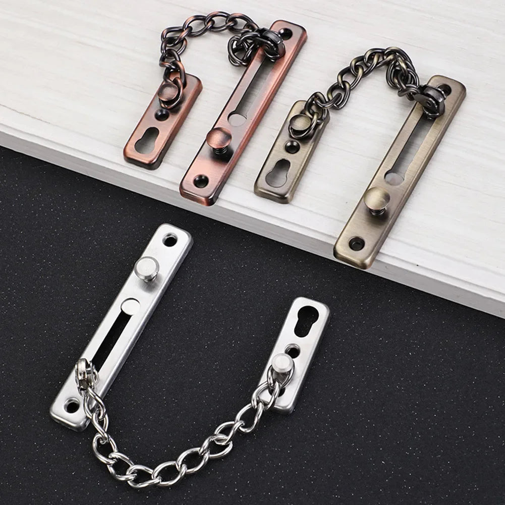 Door Chain with Lock Door Lock Bolt Chain Kids Safety Security Home Latch Buckle Guard Lock Anti-Theft Hotel Hardware Accessorie