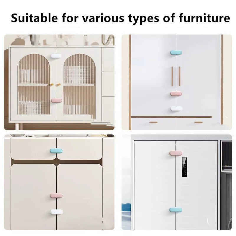 Children's Drawer Safety Latch Cabinet Door Protection Baby Anti Pinch Hand Invisible Lock Opposite Door Wardrobe Lock