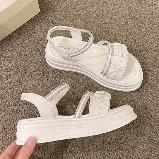 Outdoor Platform Sandals for Women New Breathable Fashion Woman Shoes Summer 2025 Comfortable Trending Pvc Designer Luxury Shoe