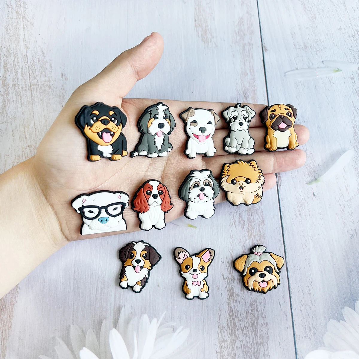 Animals Cute Dog Shoe Charms for Crocs Accessories Decoration Pin Bracelet Wristband DIY Kids Women Gifts