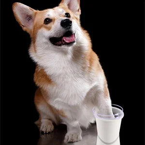 Waterproof Electric Pet Paw Cleaner USB Rechargeable with Massage Bristles Mud Snow Dirt Remover Cup for Small Medium Sized Dogs