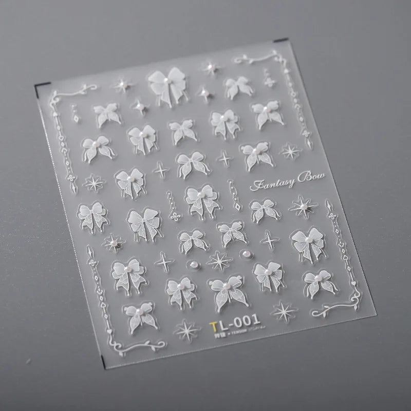 5Dquality pearl thread curtain nail art stickers French line decorative nail art stickers art slider decals nail art accessories