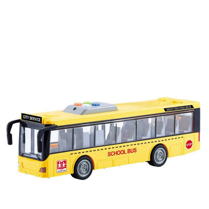 High-quality school bus toy car model large sound and light double-decker bus simulation car toy children's gift