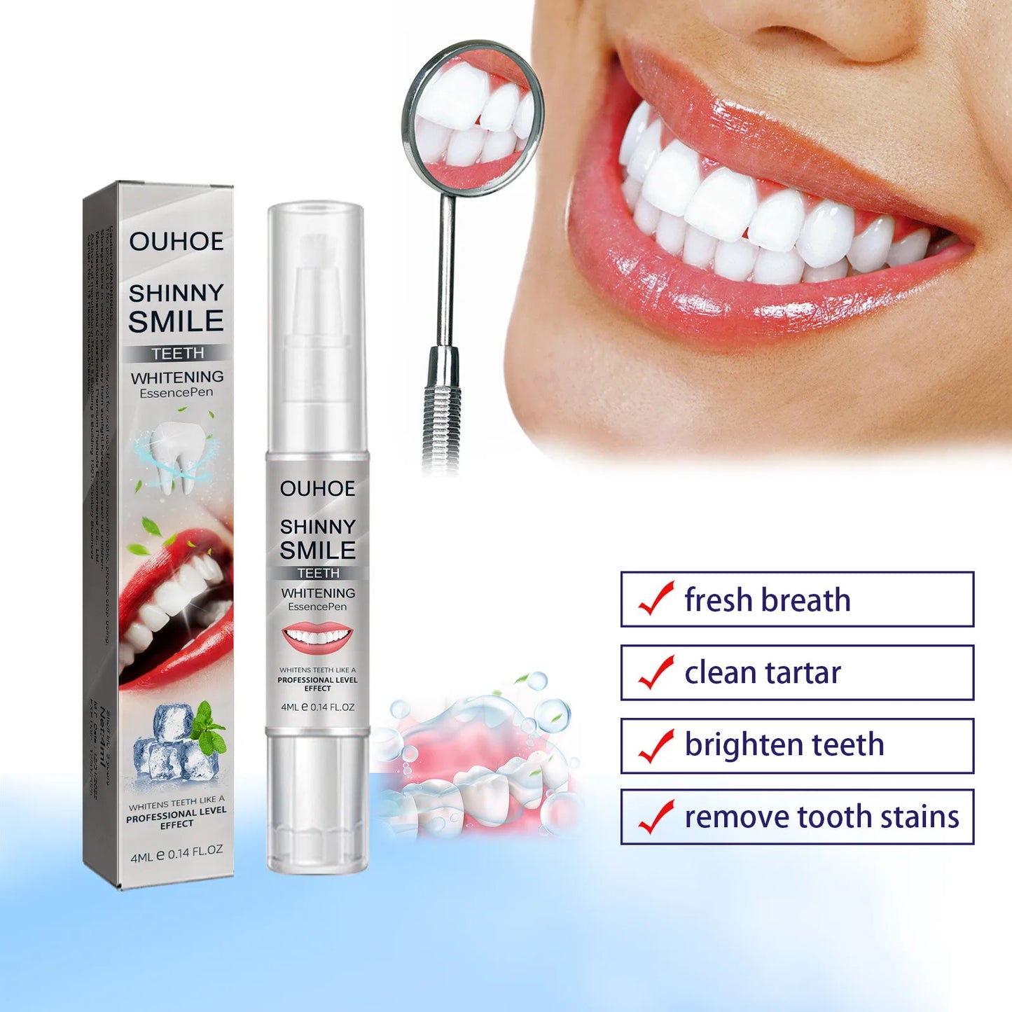 Tooth Paint, Instant Whitening Paint For Teeth, Teeth Stain Remover To Whiten Teeth, Tooth Polish Uptight 4ml