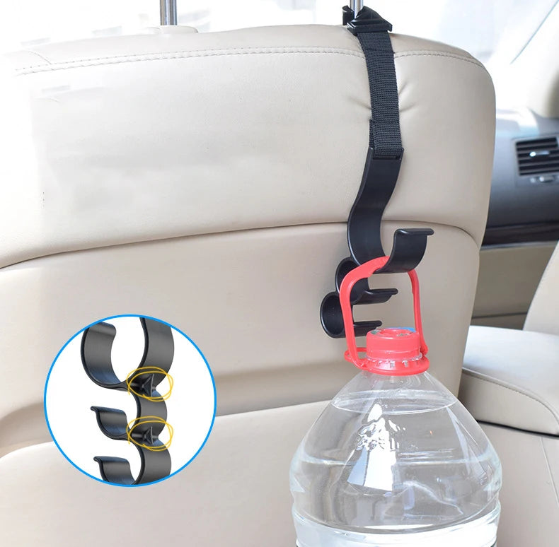 2pcs Car Back Seat Hook Multi-function Rear Seat Headrest Hanging Hook Umbrella Holder Seat Back Storage Interior Organizer